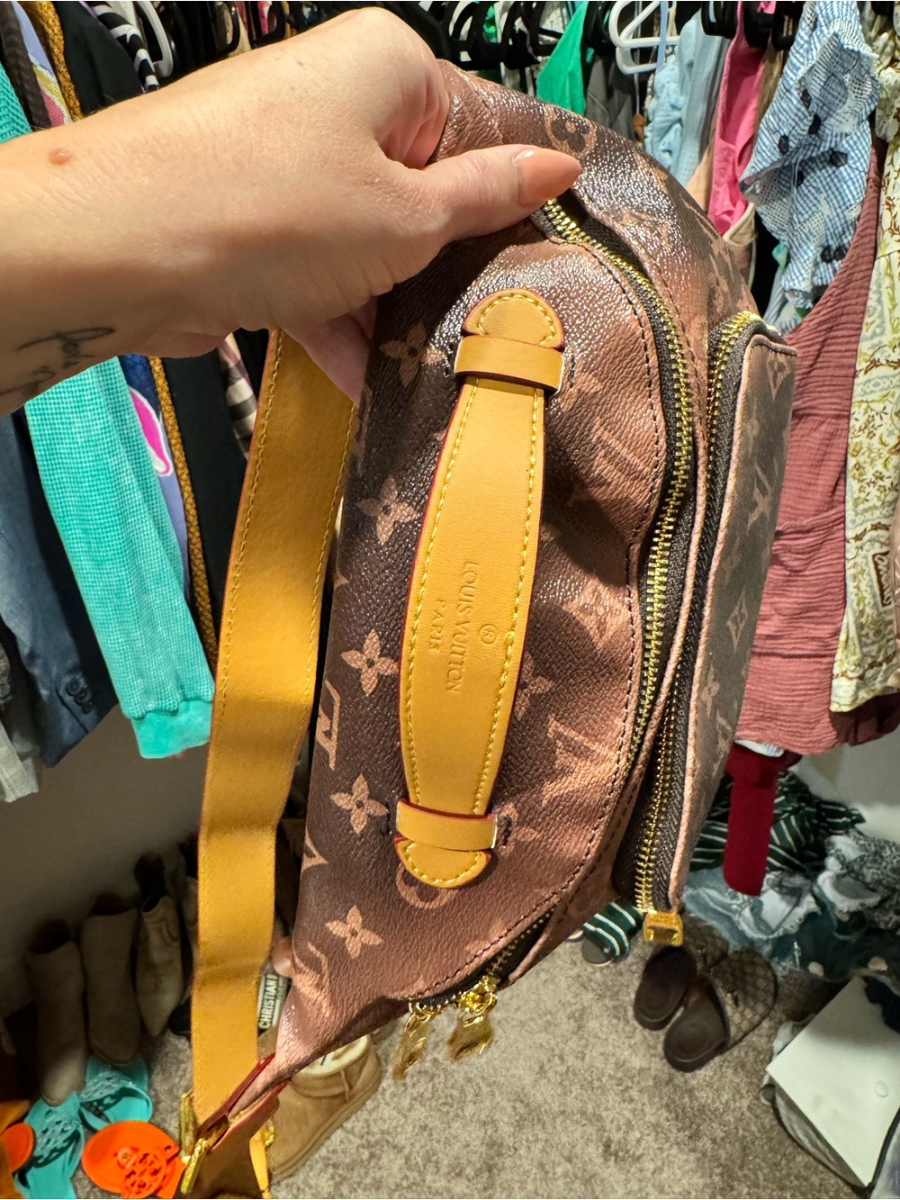 Distressed monogram bumbag - Picture 3 of 6